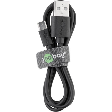 Goobay Micro USB charging and sync cable 46800 Black