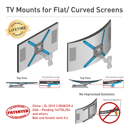 Barkan Flat/ Curved TV Wall Mount 4400 Wall mount