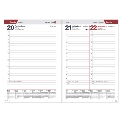 Planning notebook calendar 2024m. A5 black