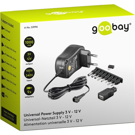 Goobay 53996 3 V - 12 V Universal Power Supply 1.8 m