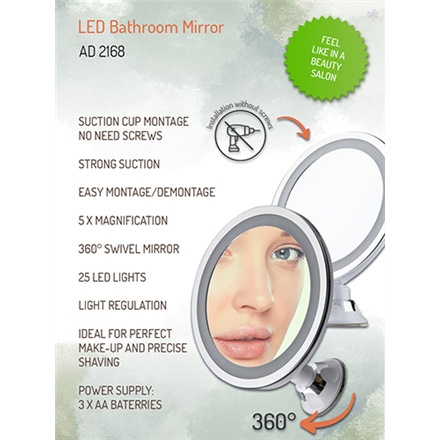 Adler | Bathroom Mirror | AD 2168 | 20 cm | LED mirror | White