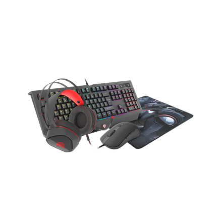 GENESIS COMBO set 4in1 cobalt 330 rgb keyboard + mouse +headphones + mousepad