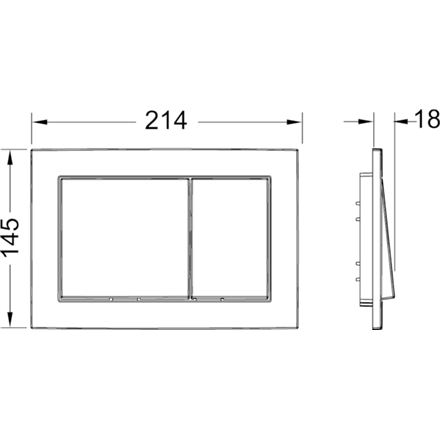 TECEbase toilet flush plate for dual-flush system