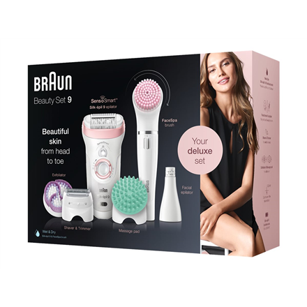 Braun Epilator Silk-épil Beauty Set 9 9/985 BS Operating time (max) 50 min Bulb lifetime (flashes) 