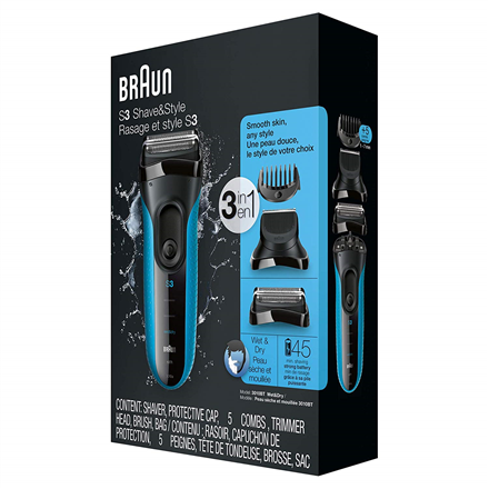 Braun Shaver with trimmer Series 3 Shave&Style 3010BT Cordless