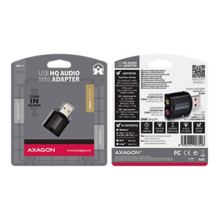 AXAGON | ADA-17 USB - HQ Mini Audio Adapter