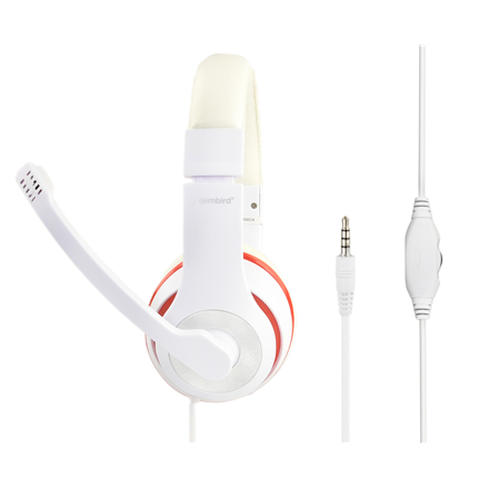 Gembird Stereo Headset MHS 03 WTRD White with Red Ring