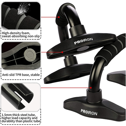 PROIRON Push Up Bar Stands Black