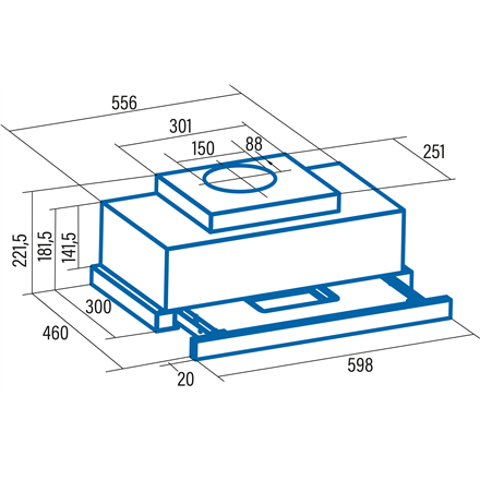 CATA | Hood | TFH 6630 WH | Telescopic | Energy efficiency class A+ | Width 60 cm | 605 m³/h | Touch