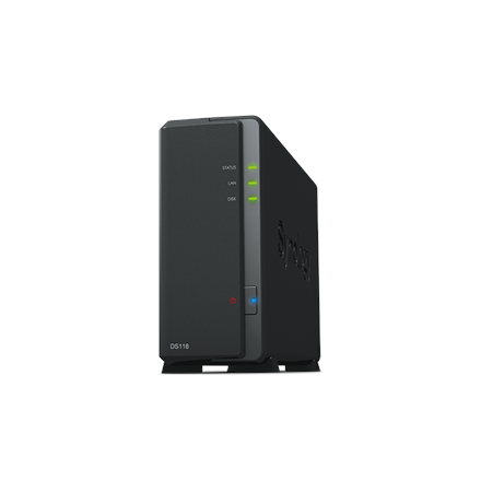 Synology Tower NAS DS118 up to 1 HDD/SSD Hot-Swap