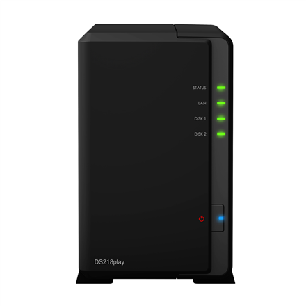 Synology Tower NAS DS218play up to 2 HDD/SSD Hot-Swap