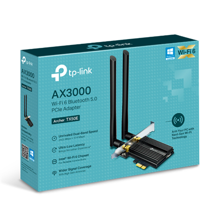 Dual Band TP-LINK Archer Wi-Fi 6 Bluetooth 5.0 PCIe Adapter TX50E 2.4GHz/5GHz