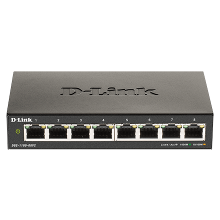 D-Link Smart Gigabit Ethernet Switch DGS-110-08V2 Managed