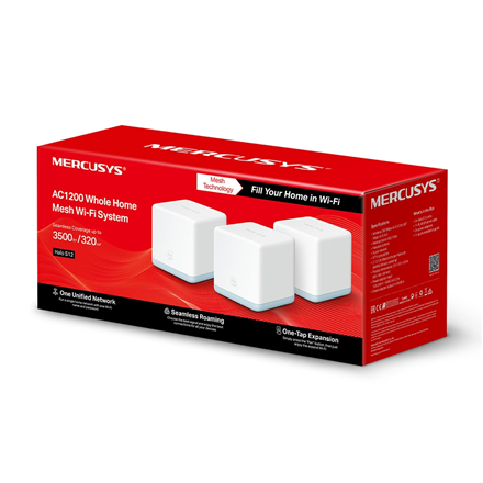 Mercusys AC1200 Whole Home Mesh Wi-Fi System Halo S12 (3-Pack) 802.11ac