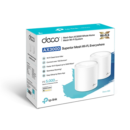 TP-LINK AX3000 Whole Home Mesh Wi-Fi 6 System Deco X60 (2-pack) 802.11ax