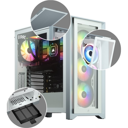 Corsair Tempered Glass Mid-Tower ATX Case iCUE 4000X RGB Side window