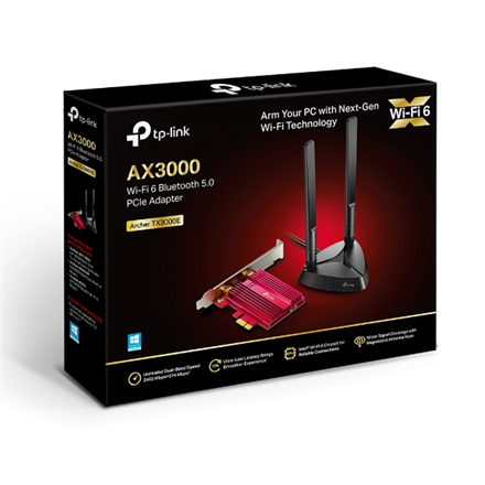 TP-LINK AX3000 Wi-Fi 6 Bluetooth 5.0 PCIe Adapter TX3000E 2.4GHz/5GHz