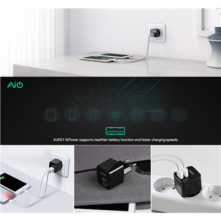 Aukey Wall Charger PA-U32  2 x Mini USB-A