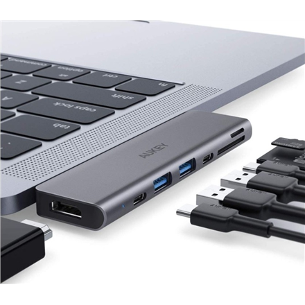 Aukey 6 Port USB 3.0 Type-C Hub CB-C76 Black