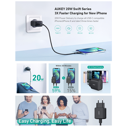Aukey Wall Charger PA-R1 Mini USB-C
