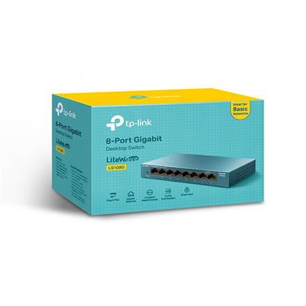 TP-LINK 8-Port 10/100/1000Mbps Desktop Network Switch LS108G Unmanaged