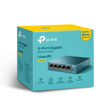 TP-LINK Desktop Network Switch LS105G 10/100/1000 Mbps (RJ-45)