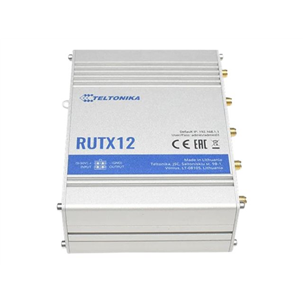 Dual LTE Cat 6 Router | RUTX12 | 802.11ac | 867 Mbit/s | 10/100/1000 Mbit/s | Ethernet LAN (RJ-45) p