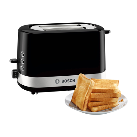 Bosch | TAT7403 | Toaster | Power 800 W | Number of slots 2 | Housing material Plastic | Black/Stain