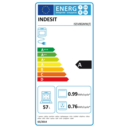 INDESIT Cooker IS5V8GMW/E	 Hob type Vitroceramic