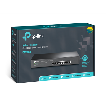 TP-LINK 8-Port Gigabit Switch TL-SG1008	 10/100/1000 Mbps (RJ-45)