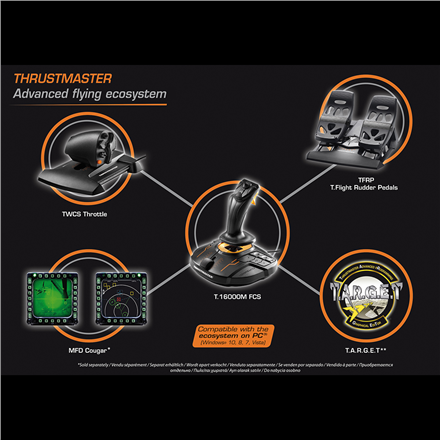 Thrustmaster Joystick T 16000M Flight Pack Black