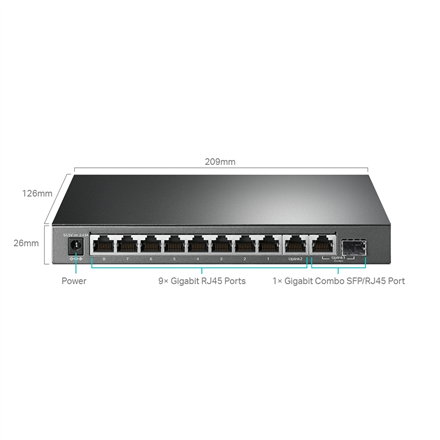 TP-LINK 10-Port Gigabit Easy Smart Switch with 8-Port PoE+ TL-SG1210MPE PoE Switches