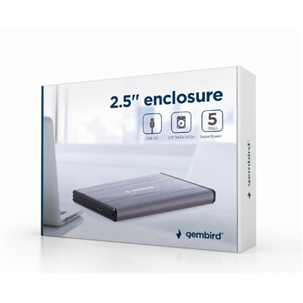 Gembird USB 3.0 2.5'' enclosure EE2-U3S-3-LG  SATA