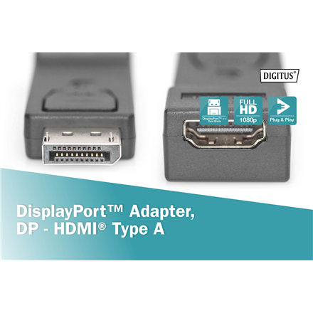 Digitus DisplayPort adapter AK-340602-000-S Connector surface: nickel-plated