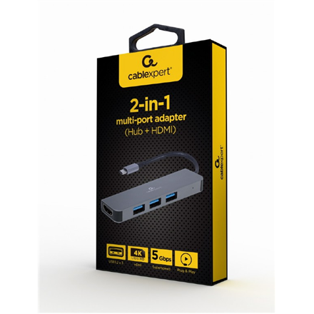 Cablexpert USB Type-C 2-in-1 multi-port adapter (Hub + HDMI) A-CM-COMBO2-01 0.09 m