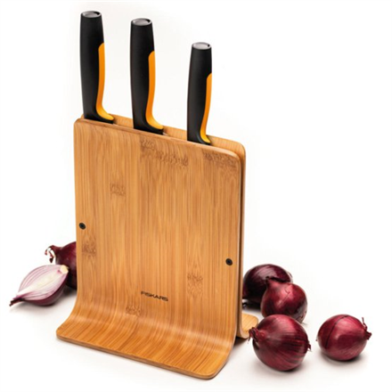 Fiskars Functional Form Bamboo Case for knives 1057553 Plastic Knife 3 pc(s) Dishwasher proof