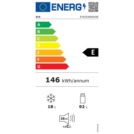 ETA | ETA253690030E | Refrigerator | Energy efficiency class E | Free standing | Larder | Height 90 