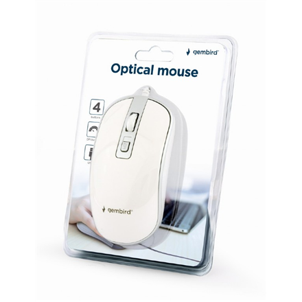 Gembird Optical USB mouse MUS-4B-06-WS White/Silver