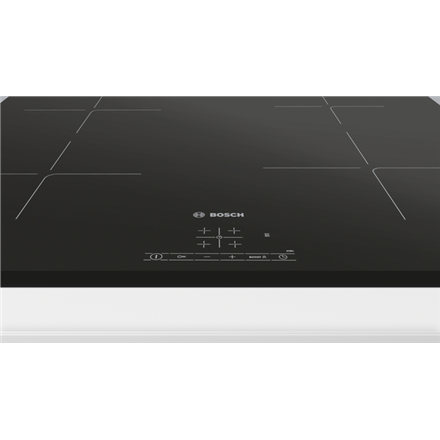 Bosch | Hob | PUE63KBB6E | Induction | Number of burners/cooking zones 4 | Touch | Timer | Black