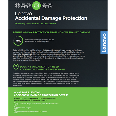 Lenovo Warranty 5Y Accidental Damage Protection One (Valid with computers with 5Y warranty)