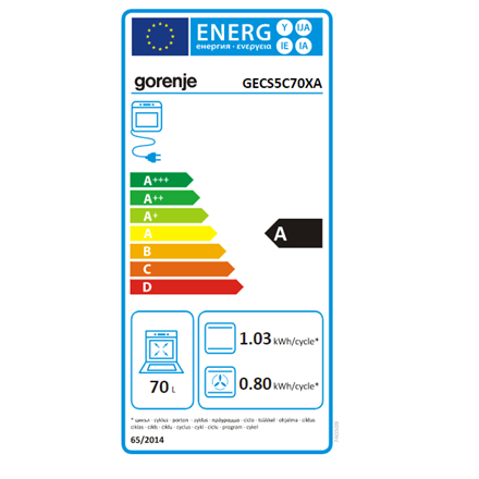 Gorenje Cooker GECS5C70XA Hob type Vitroceramic