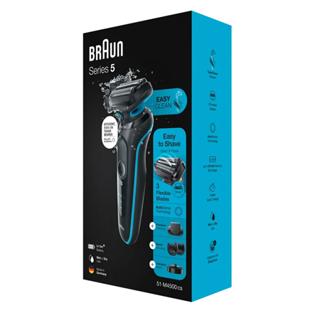 Braun Shaver 51-M4500cs	 Operating time (max) 50 min