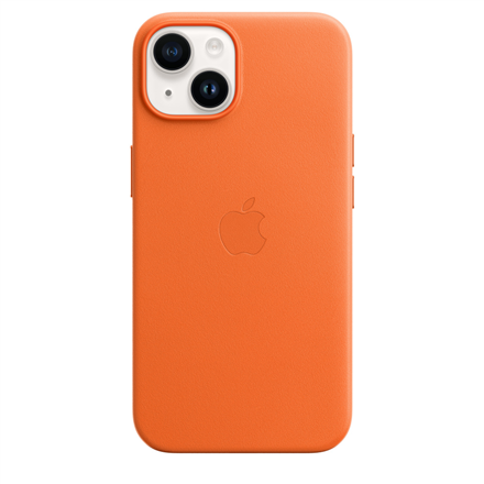 Apple iPhone 14 Leather Case with MagSafe Orange