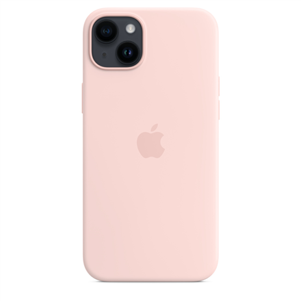 Apple 14 Plus Silicone Case with MagSafe  Chalk Pink