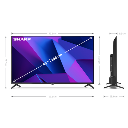 Sharp 43FN2EA 43" (108cm) 4K Ultra HD Smart Android Frameless TV