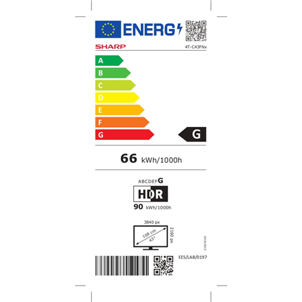 Sharp 43FN2EA 43" (108cm) 4K Ultra HD Smart Android Frameless TV