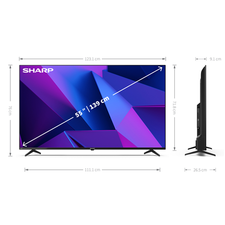 Sharp 55FN2EA 55" (139cm) 4K Ultra HD Smart Android Frameless TV