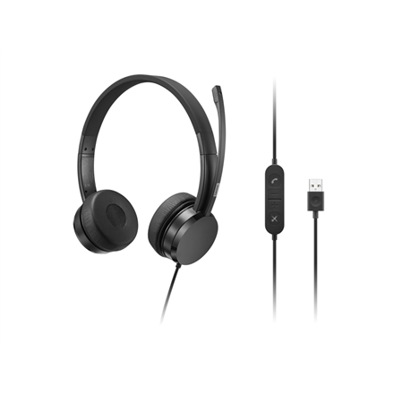 Lenovo USB-A Stereo Headset with Control Box Built-in microphone