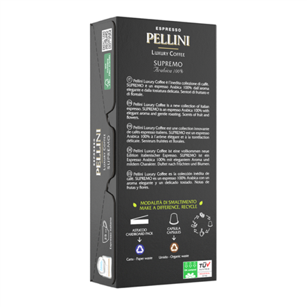 Pellini Top Luxury Supremo Ground coffee capsules Coffee Capsules for Nespresso coffee machines 10 c