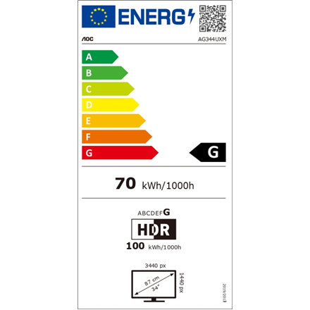 AOC Gaming Monitor Argon Pro AG344UXM 34 34 "